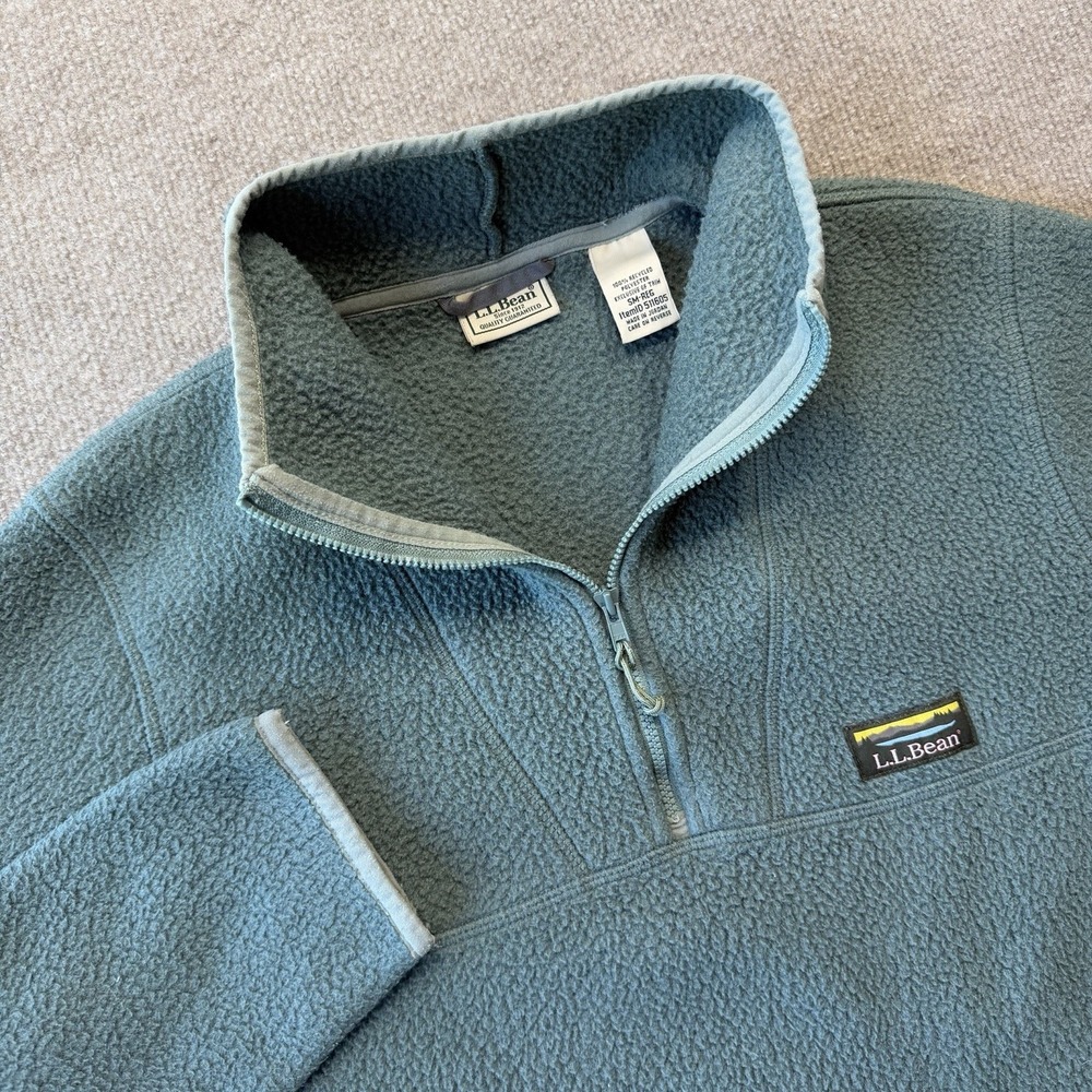 L. L. Bean Men's Katahdin Fleece Pullover SM - Regular Teal 1/4 Zip